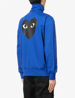 Comme Des Garçons Play Heart-appliqué Jersey Jacket 12 Comme Des Garçons Play Heart-appliqué Jersey Jacket -Selfidges Launches 343 2000022 P1T256 NAVY ALT03