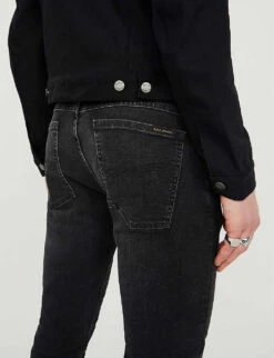 Nudie Jeans Skinny Lin Faded Slim Jeans -Selfidges Launches 362 2001268 113149 WORNBLACK ALT03