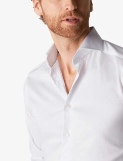 ETON Slim-fit Single-cuff Cotton-twill Shirt -Selfidges Launches 847 10065 300073511 WHITE ALT04