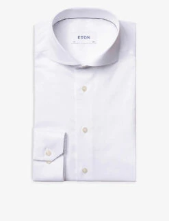 ETON Slim-fit Single-cuff Cotton-twill Shirt -Selfidges Launches 847 10065 300073511 WHITE ALT06