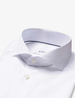 ETON Slim-fit Single-cuff Cotton-twill Shirt -Selfidges Launches 847 10065 300073511 WHITE ALT07