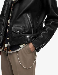 AllSaints Milo Leather Biker Jacket -Selfidges Launches 948 10136 ML025N BLACK ALT04