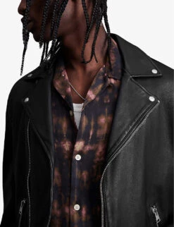 AllSaints Milo Leather Biker Jacket -Selfidges Launches 948 10136 ML025N BLACK ALT05