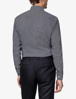 ETON Polka Dot Contemporary-fit Cotton-twill Shirt -Selfidges Launches R03675410 BLUE ALT02