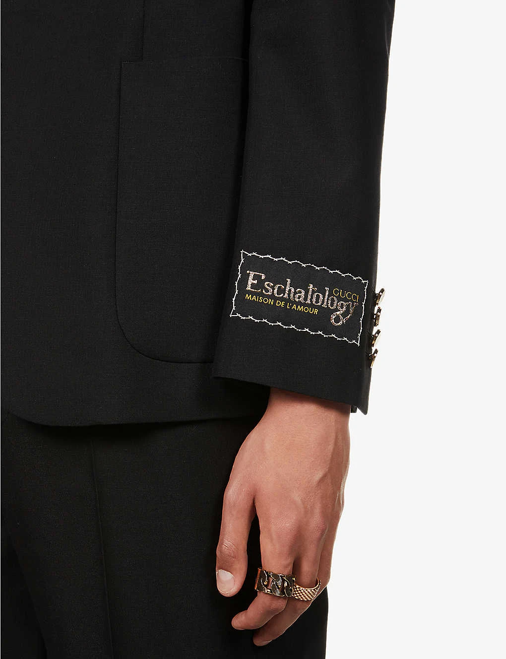 Gucci Firenze Peak-lapel Cotton, Mohair And Wool-blend Blazer 7 Gucci Firenze Peak-lapel Cotton, Mohair And Wool-blend Blazer - Image 5