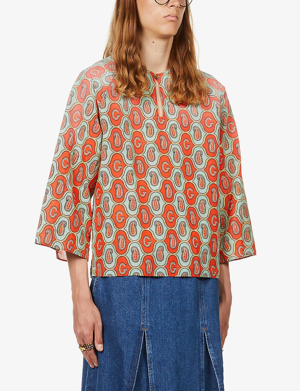 Gucci Paisley-pattern Linen- And Cotton-blend Shirt 4 Gucci Paisley-pattern Linen- And Cotton-blend Shirt - Image 3
