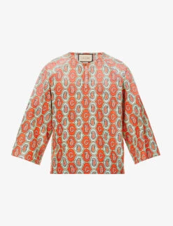 Gucci Paisley-pattern Linen- And Cotton-blend Shirt