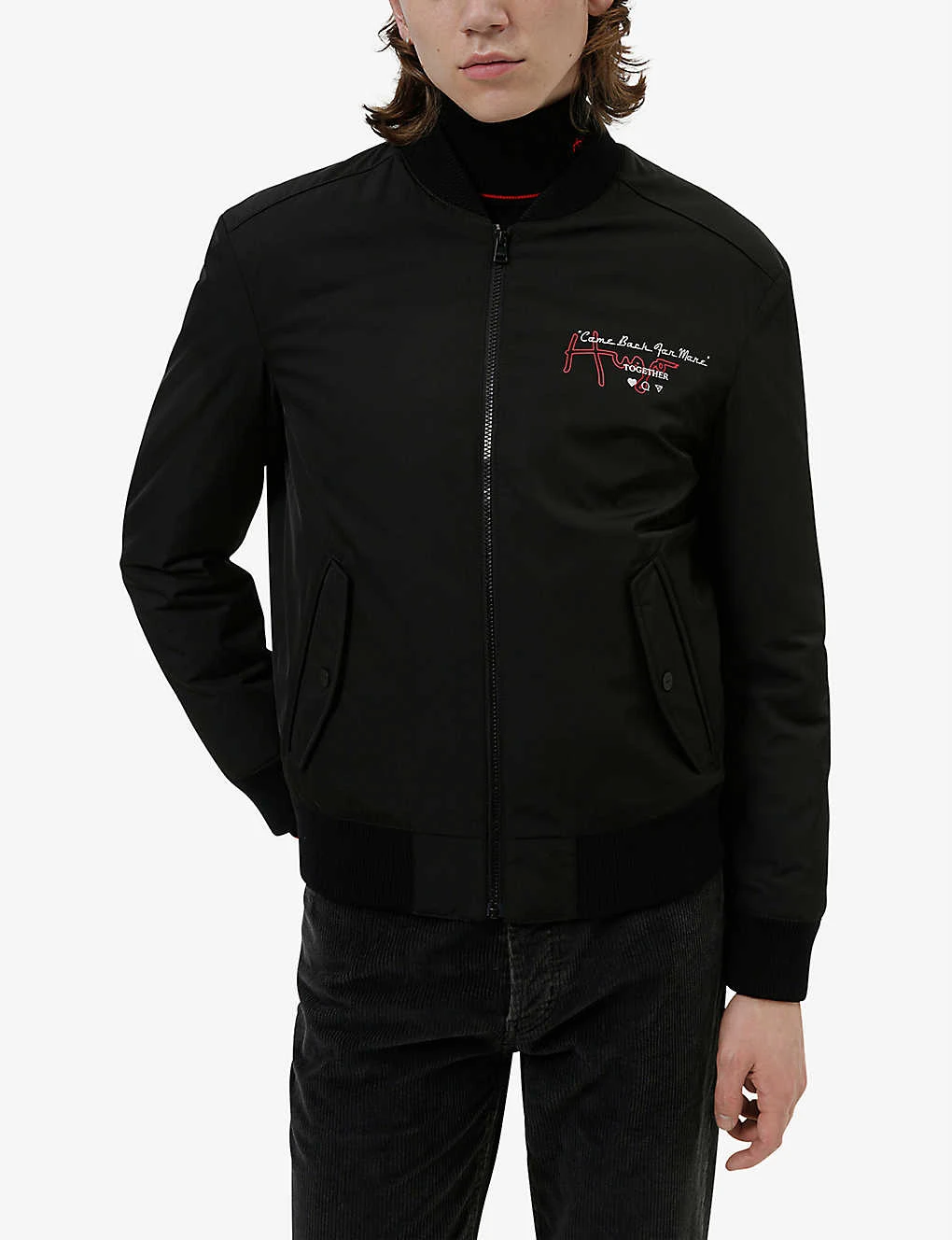 Hugo Snake-and-logo-print Recycled Polyester-blend Bomber Jacket 4 Hugo Snake-and-logo-print Recycled Polyester-blend Bomber Jacket - Image 2