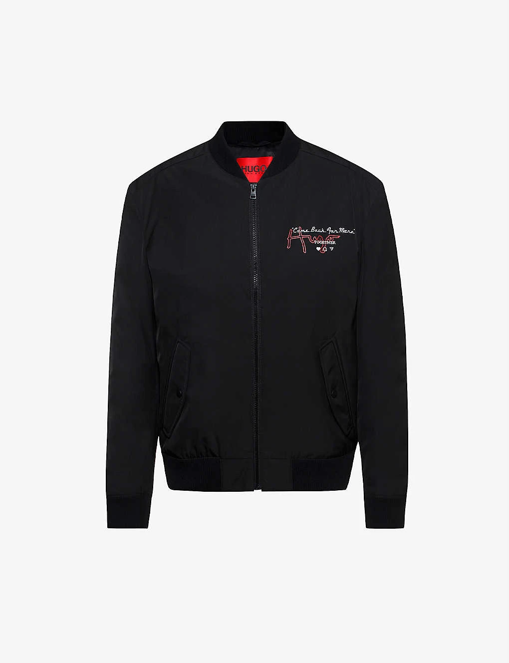 Hugo Snake-and-logo-print Recycled Polyester-blend Bomber Jacket 3 Hugo Snake-and-logo-print Recycled Polyester-blend Bomber Jacket