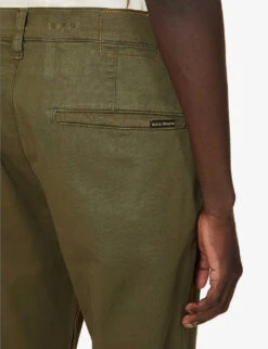 Nudie Jeans Easy Alvin Regular-fit Organic Stretch-cotton Trousers 13 Nudie Jeans Easy Alvin Regular-fit Organic Stretch-cotton Trousers -Selfidges Launches R03802056 OLIVE ALT05