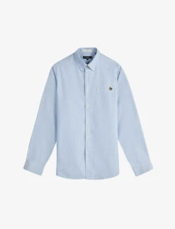 Ted Baker Caplet Floral-embroidered Cotton-blend Oxford Shirt