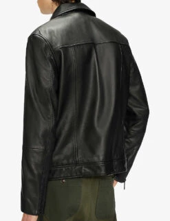 Ted Baker Carve Oversized Leather Biker Jacket -Selfidges Launches R03823327 BLACK ALT03