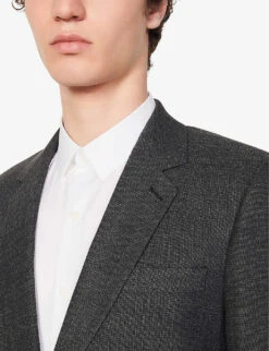 Sandro Legacy Single-breasted Wool Blazer -Selfidges Launches R03851777 NOIRGRIS ALT04