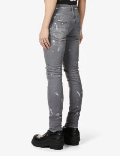 Ripped Slim-fit Skinny Stretch-denim Jeans -Selfidges Launches R03857863 GREY ALT03