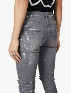 Ripped Slim-fit Skinny Stretch-denim Jeans -Selfidges Launches R03857863 GREY ALT05
