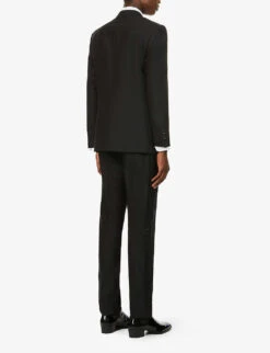 CORNELIANI Single-breasted Regular-fit Wool Tuxedo Suit -Selfidges Launches R03868070 BLACK ALT02