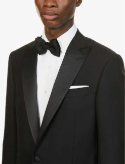 CORNELIANI Single-breasted Regular-fit Wool Tuxedo Suit -Selfidges Launches R03868070 BLACK ALT05