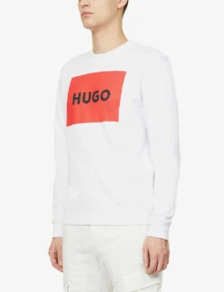 Hugo Logo-print Cotton-jersey Sweatshirt -Selfidges Launches R03870798 WHITE ALT02