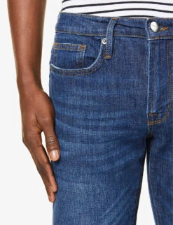 FRAME L’Homme Slim-fit Slim-leg Cotton-blend Denim Jeans -Selfidges Launches R03879691 NIAGARA ALT04