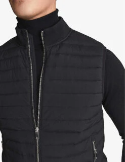 Reiss Pluto Quilted High-neck Cotton-blend Gilet -Selfidges Launches R03895363 BLACK ALT04