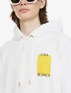 Casablanca Logo-print Organic-cotton Hoody -Selfidges Launches R03900320 LOGOPATCH ALT04