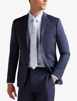 Ted Baker Perthjs Single-breasted Wool Suit Jacket -Selfidges Launches R03907676 NAVY ALT02