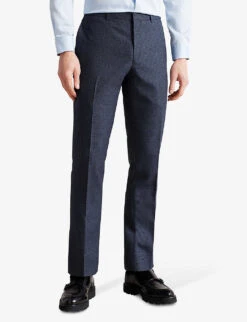 Ted Baker Cleets Slim-fit Mid-rise Wool-blend Suit Trousers -Selfidges Launches R03908554 NAVY ALT02