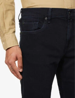 7 For All Mankind Standard Luxe Performance Regular-fit Straight Stretch-denim Jeans -Selfidges Launches R03923261 DARKBLUE ALT04