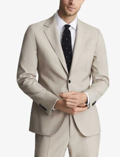 Reiss Single-breasted Notch-lapel Wool Blazer -Selfidges Launches R03924662 STONE ALT02