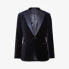 Reiss Ace Single-breasted Stretch-velvet Blazer -Selfidges Launches R03924671 NAVY M