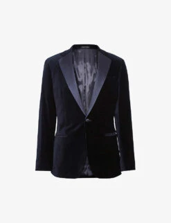 Reiss Ace Single-breasted Stretch-velvet Blazer