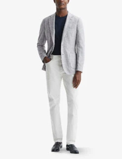 Reiss Lindhurst Checked Single-breasted Woven Blazer -Selfidges Launches R03925783 GREY ALT01