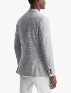 Reiss Lindhurst Checked Single-breasted Woven Blazer -Selfidges Launches R03925783 GREY ALT03