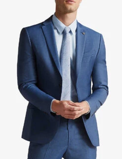 Ted Baker Camdejs Single-breasted Slim-fit Wool Suit Jacket -Selfidges Launches R03939847 LTBLUE ALT02