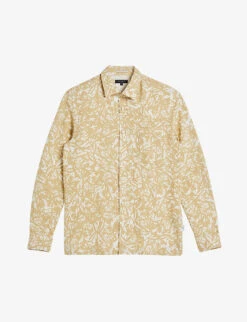 Ted Baker Svend Graphic-print Regular-fit Linen Shirt