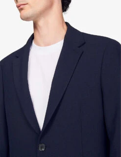 Sandro Unstructured Single-breasted Jersey Suit Jacket 11 Sandro Unstructured Single-breasted Jersey Suit Jacket -Selfidges Launches R03947830 BLEUS ALT04