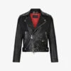 AllSaints Dren Biker-collar Zip-detail Leather Jacket -Selfidges Launches R03954504 BLACK M