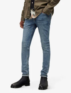 AllSaints Cigarette Skinny Stretch-denim Jeans -Selfidges Launches R03961797 LIGHTINDIGO ALT02