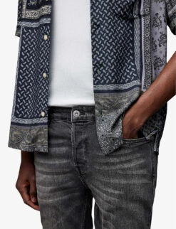 AllSaints Cigarette Skinny-fit Organic-cotton Jeans -Selfidges Launches R03961809 WASHEDBLACK ALT05