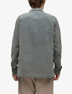 AllSaints Harrier Washed Stretch-cotton Corduroy Shirt -Selfidges Launches R03962436 DULLBLUE ALT03