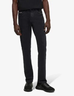Boss Business Leisure Straight-leg Regular-fit Cotton-blend Jeans -Selfidges Launches R03963115 CHARCOAL ALT02