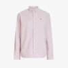 AllSaints Childers Ramskull-embroidered Regular-fit Stretch-organic Cotton Shirt -Selfidges Launches R03966461 ASHPINK M