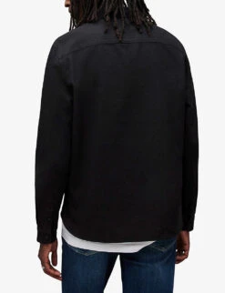 AllSaints Arden Relaxed-fit Organic-cotton Shirt -Selfidges Launches R03966466 JETBLACK ALT03
