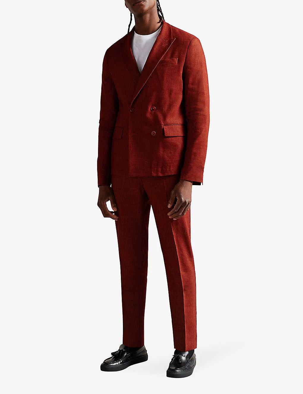 Ted Baker Shutton Double-breasted Wool And Linen-blend Blazer 4 Ted Baker Shutton Double-breasted Wool And Linen-blend Blazer - Image 2