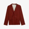 Ted Baker Shutton Double-breasted Wool And Linen-blend Blazer 2 Ted Baker Shutton Double-breasted Wool And Linen-blend Blazer -Selfidges Launches R03978389 BURNTRED M