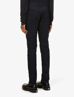 Emporio Armani Eagle Logo-embossed Brand-patch Slim-fit Stretch-denim Jeans -Selfidges Launches R03981620 DENIMBLU ALT03