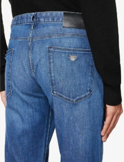 Emporio Armani J06 Regular-fit Straight-leg Stretch-denim Jeans -Selfidges Launches R03981644 DENIMBLUMD ALT04