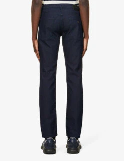 Emporio Armani Micro Dot Slim-fit Mid-rise Cotton-blend Jeans -Selfidges Launches R03981648 BLU ALT03