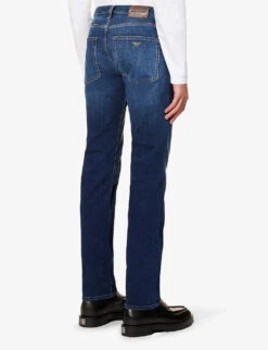 Emporio Armani Regular-fit Straight-leg Stretch-denim Jeans -Selfidges Launches R03981649 DENIMBLUMD ALT03