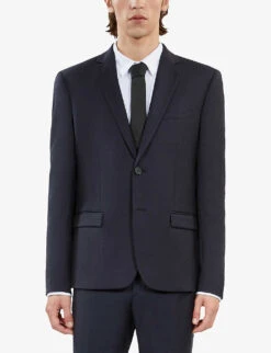 THE KOOPLES Straight-cut Single-breasted Wool Blazer -Selfidges Launches R03989377 NAV03 ALT04